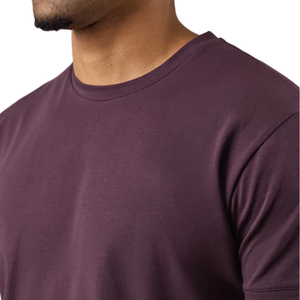 2024 Camiseta ajustada de gimnasio para hombre, algodón de alta elasticidad, cuello redondo transpirable, tela tejida relajada sólida, estilo deportivo - Product Image 3