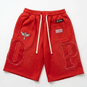 Custom Mens Red Acid Wash Pullover Hoodie Shorts Tracksuit <b>Set</b> Y2K Streetwear Heavyweight OEM Private Label B2B Manufacturer - Product Image 3