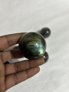 ลูกบอลอัญมณีไฟลาบราดอไรต์ธรรมชาติเกรด AAA + พลอยคริสตัลแบบหลวมขนาดออกแบบได้ตามต้องการ - Product Image 3