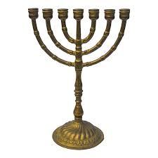 Stylish Brass Menorah Candle Holder Jewish Hanukkah <b>Lamp</b> Decorative Candle Stand Elegant Home Accent - Product Image 4