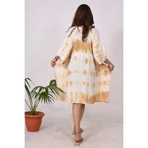 Tie Dye Boho Style Cotton Short Kaftan, Vestido corto, Party Wear Kaftan, Women Wear Vacation Outfit, Beach Wear Short Kaftan - Product Image 5