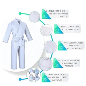 ชุดคาราเต้เครื่องแบบยูโดทำจากผ้าฝ้าย/โพลีเอสเตอร์สำหรับทุกเพศ - Product Image 4