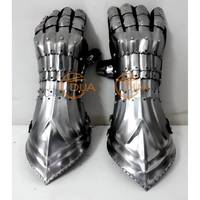 Chevalier médiéval Gantelets à doigts gantelets gants d'armure Protection des mains portable entièrement fonctionnelle pour la reconstitution et le cosplay.