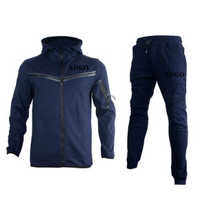 Conjunto Deportivo de Felpa Técnica de Algodón para Hombre de Invierno y Otoño con Sudadera con Capucha y Pantalones Jogger Tejidos para Entrenamiento - Product Image 5