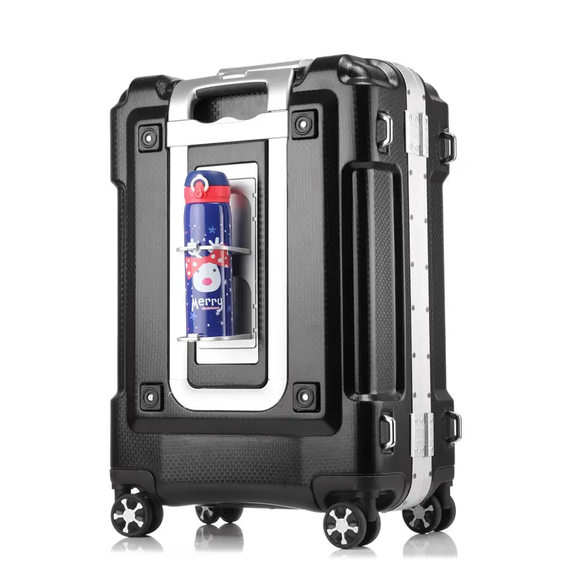 Porte-Gobelet Valise Voyage – Sac Boissons Pour Bagage, 2 Tasses Café, Poches Supplémentaires – Noir – Libère Tes Mains En Déplacement