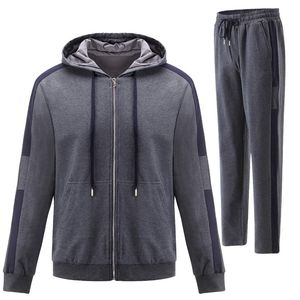 Chándal de nuevo diseño para hombre, sudaderas con capucha y cremallera de lana tecnológica, conjunto de dos piezas para hombre, ropa de gimnasio, traje de entrenamiento físico para hombre - Product Image 1
