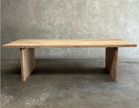Grande table à manger en teck massif avec finition moderne, 10 places, meubles de salle à manger durables pour la maison, les appartements, les hôtels et les villas
