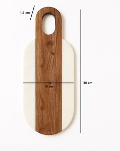 Acacia Wood Marble Cutting <b>Board</b> White Kitchen Dining Food Serving <b>Board</b> for Kitchenware <b>Tools</b> and Accessories - Product Image 3