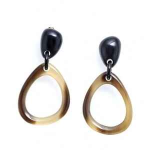 Pendientes de aro de cuerno de búfalo hechos a mano de alta calidad con perla, joyería natural de gran venta a precios de mayorista - Product Image 4