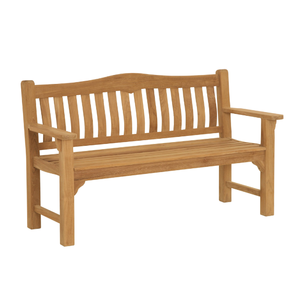 Hoteles Patio Muebles de comedor RAFFLES 150 CM Bancos de patio de madera de teca clásica Natural Durable Uso al aire libre - Product Image 2