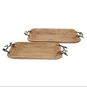 Bandeja de Madera Tallada con Diseño de Ciervo y Almacenamiento, Bandeja Decorativa - Product Image 2