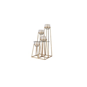 Candelabros de decoración de mesa chapados en oro Vintage, diseño maravilloso, candelabro de boda de fiesta de lujo hecho a mano - Product Image 1