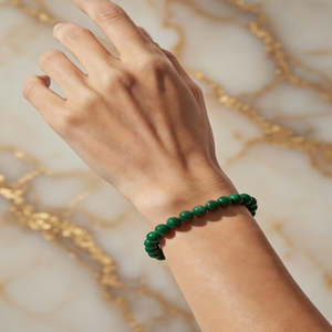 Green Jade Serenity Healing Bracelet Beaded Ball Bangles with Onyx Opal Diamond Agate Quartz Pearl Religious Trendy Styles - Product Image 1