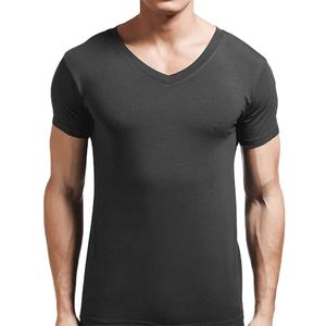 Camisetas Deportivas de Primera Calidad para Hombre, Negras, de Algodón/Spandex, Corte Ajustado, Manga Corta, 220g, Lisas, Casuales de Verano - Product Image 4