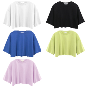 Haut court imprimé personnalisé pour les femmes T-shirt ajusté Personnaliser T-shirt en coton vierge T-shirts surdimensionnés personnalisés pour femmes - Product Image 2