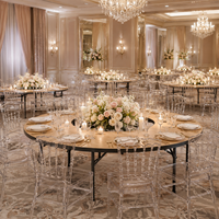 Table pliable en contreplaqué de haute qualité, forme serpentine, design contemporain, pour hôtels, banquets et mariages