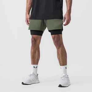 Custom Logo Blank 2 in 1 Sport Men's <b>Shorts</b> Quick DryWith <b>Zipper</b> Pockets 7-Inch Sports <b>Shorts</b> Sportswear Gym Workout <b>Shorts</b> - Product Image 2