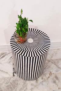 Taburete de Muebles de Lujo con Incrustaciones de Hueso |   Pieza Decorativa de Diseño Artesanal - Product Image 2