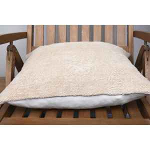 Beige Wool Rug 18x18 Inch Woven Vintage Pattern <b>Pillow</b> Rustic/Primitive Style - Product Image 5