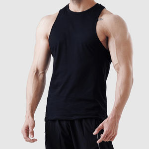 Camisetas sin mangas de entrenamiento de verano para hombre, técnica de secado rápido de algodón liso, colores personalizados, sisas caídas - Product Image 2