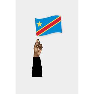 Drapeau portable de la RDC avec graphismes imprimés numériquement - Product Image 1