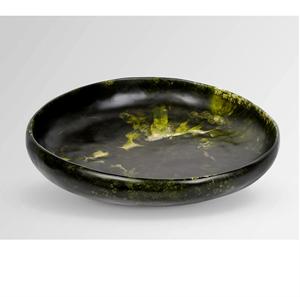 Bol et plat de service en résine écologique fait à la main noir, passe au lave-vaisselle, pour les fêtes, fabriqué en Inde - Product Image 1