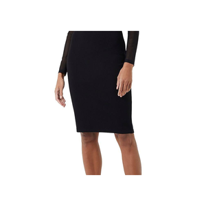 Abito tubino French Connection Viven nero taglia 10 con pannello in rete a maniche lunghe e vita naturale - Product Image 3