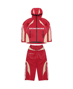 Survêtement coupe-vent de haute qualité 100% nylon, 2 pièces, pantalon à cordon et veste à capuche, panneaux de logo DTF, coupe-vent de travail - Product Image 6