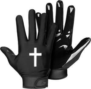 Service OEM Gants de football américain avec paume collante, paume personnalisée imprimée en silicone, dos de la main rembourré, vente en gros de gants de football rembourrés pour joueurs de ligne - Product Image 5