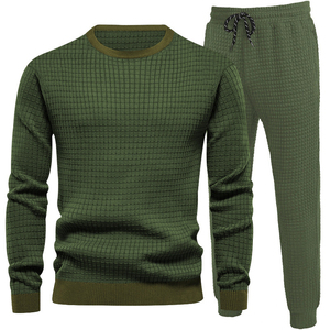 Promotion Hommes Imprimé Solide Mélange Lourd Polaire Ras Du Cou Survêtement-Survêtement Deux Pièces Confortable pour Se Détendre Running & Sports - Product Image 4