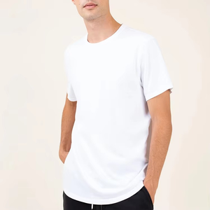 T-shirt blanc décontracté grande taille 100% coton pour hommes Conception personnalisée Épaule tombante Motif solide Tissu tricoté respirant surdimensionné - Product Image 5