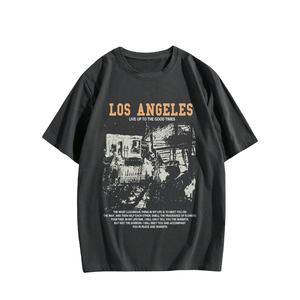 เสื้อยืดผู้ชายสีดำขนาดใหญ่เสื้อยืดกราฟิกแบบกำหนดเองพิมพ์ลายได้2025ใหม่ OEM ตามสั่งผ้าฝ้าย100% ขนาดใหญ่ออกแบบได้ตามต้องการ - Product Image 1