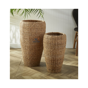 Cesta de algas marinas de verano caliente para plantas/jardinera colgante de algas marinas cesta de bambú tejida a mano, cesta de decoración de flores - Product Image 4