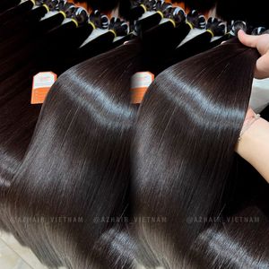 Produit chaud 100% extensions de cheveux Remy vietnamiennes crues Double trame dessinée couleur de cheveux naturelle droite pas d'emmêlement pas de perte - Product Image 2