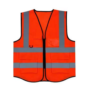 Gilet de sécurité d'été personnalisé pour hommes pour la moto, vêtements de travail en toile haute visibilité avec 5 poches dimensionnelles, vente en gros de vêtements réfléchissants - Product Image 5