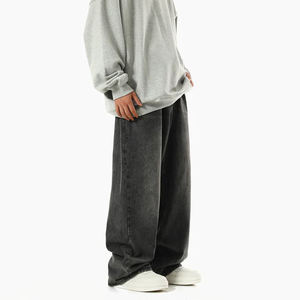 Jean baggy streetwear délavé et déchiré, nouveau style, coupe empilée, jean décontracté à jambe large pour homme, pantalon en denim ample - Product Image 5