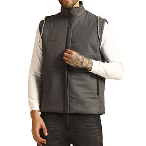 Gilet à bulles avec logo personnalisé pour hommes-Gilet coupe-vent sans manches chaud superposé Gilet moderne respirant style de rue Gilet bouffant - Product Image 1