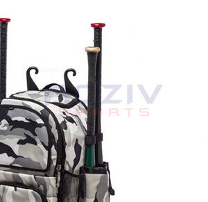 Sac à dos de baseball en polyester de couleur personnalisée Poche pour bouteille d'eau Compartiment pour casque Sac à dos de sport unisexe de haute qualité pour une double utilisation - Product Image 6