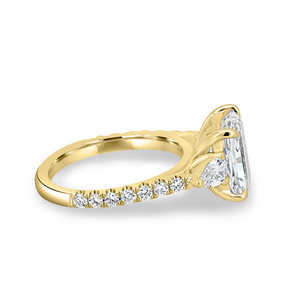 เครื่องประดับทำด้วยมือเครื่องประดับเพชรที่ปลูกในห้องปฏิบัติการแหวนไตรภาคเปล่งประกายทอง18K แข็งดีที่สุดสำหรับของขวัญวันครบรอบ - Product Image 4