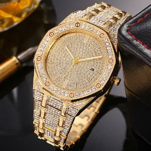 นาฬิกาข้อมือผู้ชายคุณภาพดีเยี่ยม ตัวเรือนสแตนเลสสตีล ประดับเพชรแท้ หน้าปัดแสดงผลแบบอนาล็อก สายหนัง หรูหรา จำหน่ายจำนวนมาก - Product Image 5