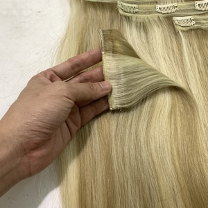 Extensions de cheveux 100% naturels malaisiens, cheveux humains, lisses et alignés, cuticules, couleur Piano, Double Drawn, avec clips, vente en gros, 100% pouces - Product Image 4