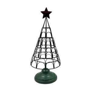Venta al por mayor árbol de Navidad acento artesanía decorativa con base de madera Venta caliente Vacaciones de metal y decoración del festival objeto árbol de metal - Product Image 4