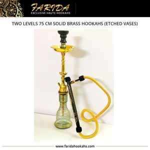 แจกันฟารีดา hookahs ทำจากทองเหลืองแท้แบบอียิปต์แจกันแกะสลักทำจากข้าวสาลีสูง75ซม. แจกันตกแต่งแบบสองชั้น - Product Image 6