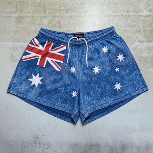 Short de Rugby de Football Personnalisé pour Homme avec Poche à Fermeture Éclair Short de Rugby Footy à Sublimation Australian flog avec Poche à Fermeture Éclair - Product Image 5