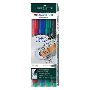 Stylo marqueur coloré assorti Faber-Castell Multimark 1513, 0,6 mm, 4 pièces/paquet - Product Image 3