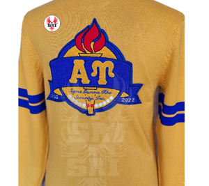 Sigma เสื้อสเวตเตอร์ถักไหมพรมอะคริลิคสำหรับผู้หญิงเสื้อสเวตเตอร์คาร์ดิแกนปักลายสำหรับชมรมแกมมา Rho soror - Product Image 2