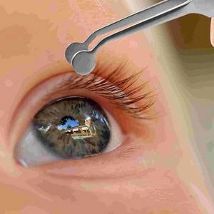 Pince à épiler en acier inoxydable à pointe incurvée, poignée antidérapante, légère, masseur pour sourcils, expresseur de glande de Meibom, pince à épiler - Product Image 4