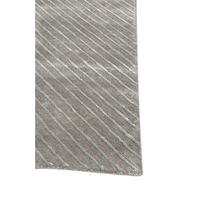 TNQ-1125 Tapis abstrait gris et noir en laine et viscose tufté à la main, tapis moelleux pour salon, usage domestique et exposition - Product Image 4