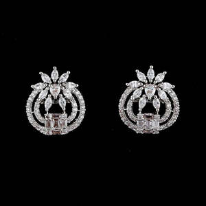 Boucles d'oreilles American Diamond - Argent - Product Image 1