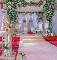 Magnifique arrangement de fleurs artificielles, arc, toile de fond florale blanche pour fête, événement, scène, décoration de mariage, Faux artificiel